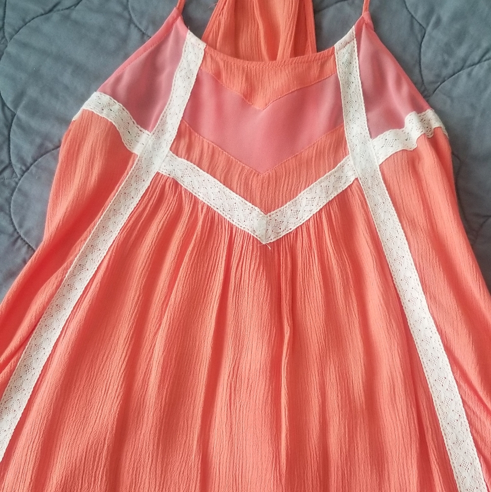 Bright coral fun cute top